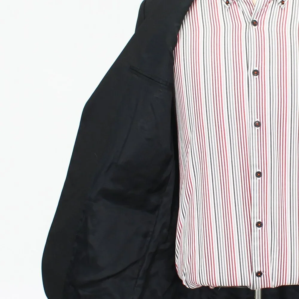 Calvin Klein 42R Black Solid 2-Button Sport Coat Blazer Jacket P450